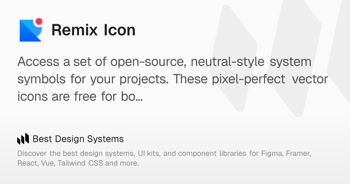 Remix Icon: Beautifully crafted open-source icons for any project ...