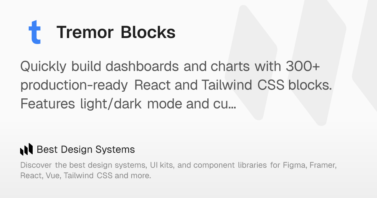 Tremor Blocks: Build dashboards & apps faster with pre-made UI blocks ...