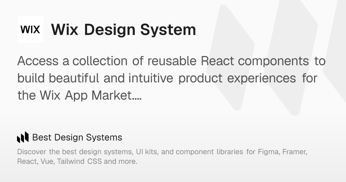 Wix Design System: Reusable components for stunning Wix apps. – Best ...